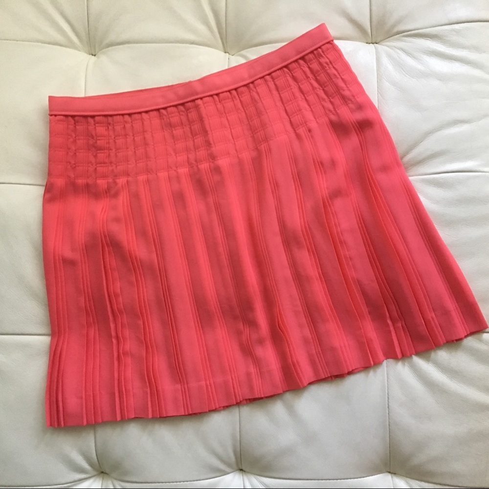 JCrew pleated pink/coral skirt - perfect condition